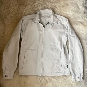 Vintage | rare Abercrombie & fitch white canvas utility / work men's jacket